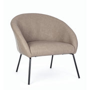 Fauteuil en velours taupe au style design