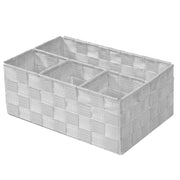 Tiroir rectangulaire en polyester blanc avec 4 compartiments cm26x17h10