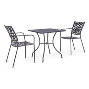 Table en acier anthracite Kelsie 70x70 cm