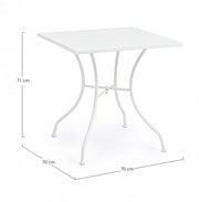 Table en acier blanc Kelsie 70x70 cm