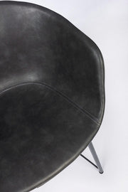 Chaise en éco-cuir anthracite vintage Warhol