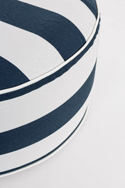 Pouf Rayé Gonflable Blanc-Bleu