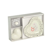 Bougie coeur Mars avec soucoupe lichens&mousse cm26x17h4,5 - 15h