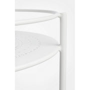 Chariot porte-bouteilles en acier blanc