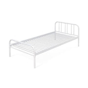 Lit simple Genoa en métal blanc
