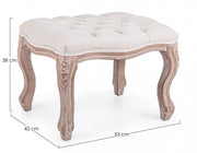 Tabouret de repose-pied naturel en tissu de style classique
