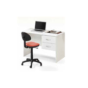 Bureau 2 tiroirs en bois fractionné blanc H.75x119x64 cm