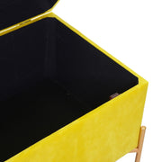 Banc en velours jaune cm78x40h45