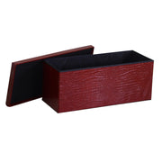 Malle rectangulaire en éco-cuir rouge cm76x40x41