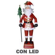 LED métal rouge Père Noël cm40x30h135