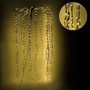 Lumière cascade 980 LED fixes + 140 flash chaud al. fil marron fixe 70xh220x6