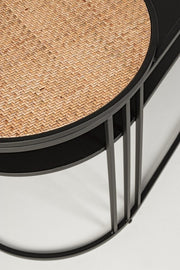 Table basse ovale en acier noir Elyot