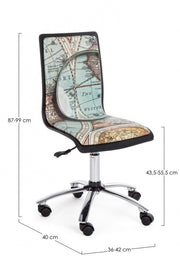 Chaise de bureau en éco-cuir acier Gulliver Young