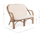 Canapé d'extérieur en rotin naturel GOLF NEW 111x80x h89 cm