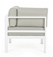 Fauteuil d'angle de jardin blanc Marinel