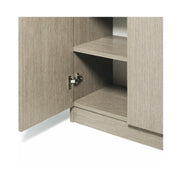 Meuble à chaussures polyvalent orme en bois mélaminé 2 portes h130x71x38 cm