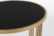 Set 2 tables basses métal style design doré-noir