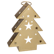 Lanterne en métal sapin doré cm27x7,5h32,5