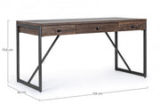Bureau 3 tiroirs style industriel Calixte 153x66 cm