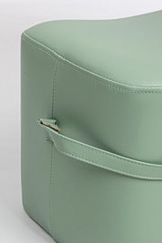 Pouf rectangulaire en simili cuir avec poignée GIONA Vert Clair 51x34x h35 vm
