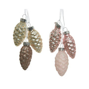 Décoration Pomme De Pin Pour Sapin De Noël En Verre 2,5 Cm Couleurs Assorties