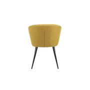 Chaise rembourrée jaune avec pieds en métal noir L 44 x P41 x H 82 cm