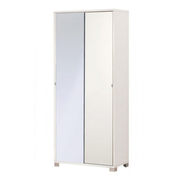 Armoire multi-utilise deux portes coulissantes avec miroir blanc 82x41x H190 cm