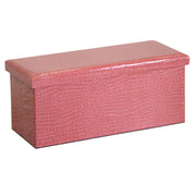 Malle rectangulaire en éco-cuir rouge cm76x40x41