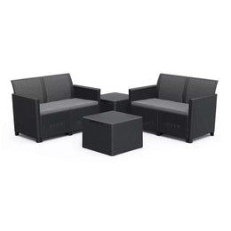 Keter Ensemble 2 Canapés + 2 Tables de Rangement