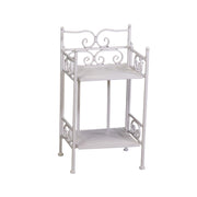 Nouvelle étagère métallique étroite jessica 2 étages brosse blanche cm25x23h48