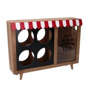 Porte-bouteilles en bois 4 places avec porte-bouchon bistro rectangulaire cm38x25h8