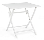Table d'extérieur pliante en aluminium blanc ELIN 70x70x h71 cm