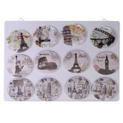 Set d'aimants en métal 12 pièces ass city avec présentoir cmø7,3