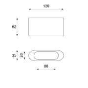 Table basse moderne en pierre beige 120 x 62 xh 35 cm