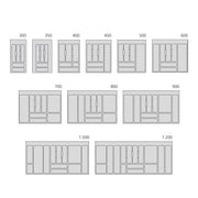 Range-couverts universel en plastique gris - modèle M900