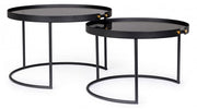 Set de 2 tables basses modernes noires Zeina