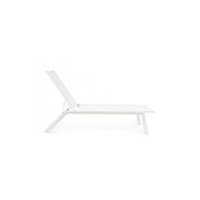 Chaise longue Cruise en aluminium avec roues blanches