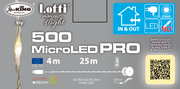 Bobine de chaîne 500 MicroLED 25m blanc chaud avec câble transparent argenté
