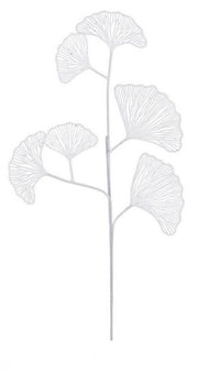 12x Branche Ginkgo Biloba X6 Blanc H60Cm