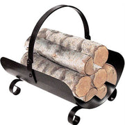 Porte-bois avec poignée unique en acier peint, dimensions 40x36 cm, hauteur 35 cm