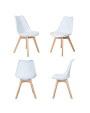 4x Sedia nordique Carlotta bianca STS