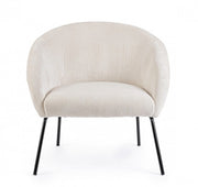 Fauteuil métal velours blanc Aiko Velvet 80 x 76 x 75 cm
