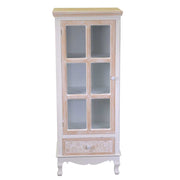 Vitrine Andorre en bois 1 porte vitrée + 1 tiroir cm48x32h120