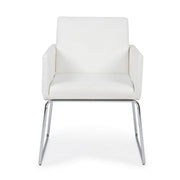 Chaise avec accoudoirs en simili cuir Blanc SIXTY 60x54x h80,5 cm