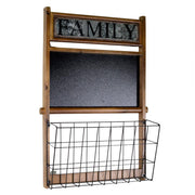 Porte-lettres en bois 1 place avec ardoise familiale cm45x14,5h66,5