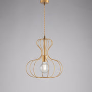 Lustre suspension industriel en fer Or Ducal et Or Urbain 35x h40 cm