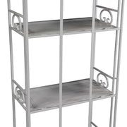 Nouvelle étagère en métal jessica 4 étages brosse blanche cm47x23,5h120