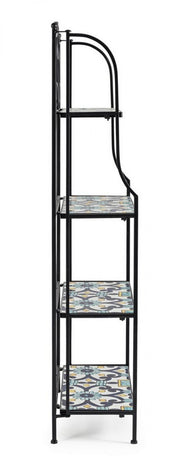 Bibliothèque en métal à 4 étagères de style campagnard Positano cm 57x28x133h