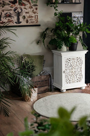 Buffet 2 portes en bois blanc Alinta