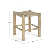 Tabouret d'extérieur en teck naturel LAMPOK 38x38x h45 cm
